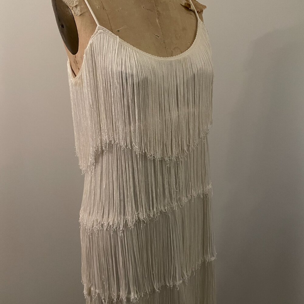 Elegant White Fringe Dress - Picture 7 of 16